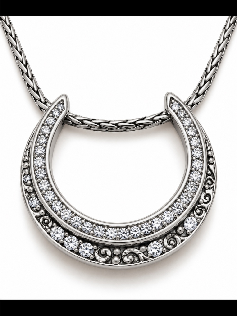 Brighton Silver “Starry Night” Double Horseshoe Pendant Necklace - Picture 2 of 6